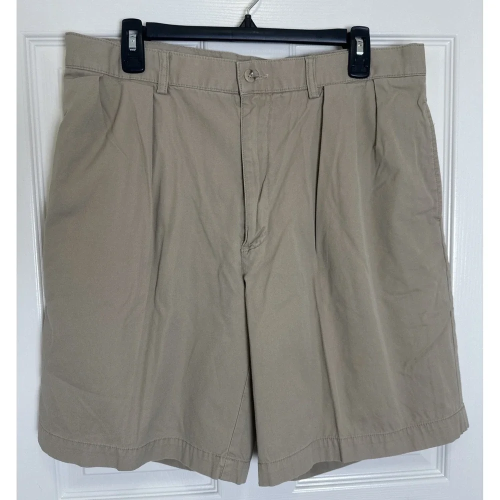 Polo Ralph Lauren Tyler Shorts Mens 35 Khaki Pleated Classic Fit‎ Cotton Chino